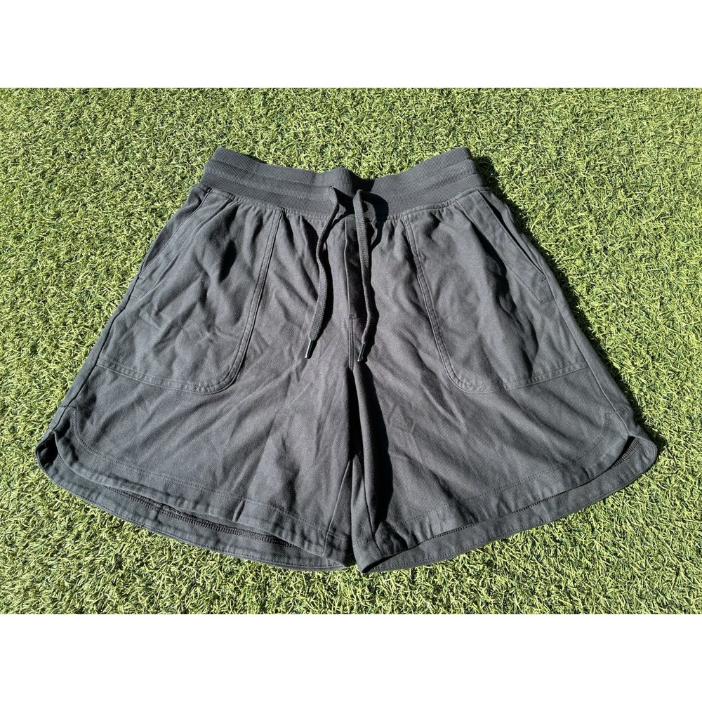 Athleta Shorts Women's Sz Small Black Farallon Cotton Blend Midi Fleece Active